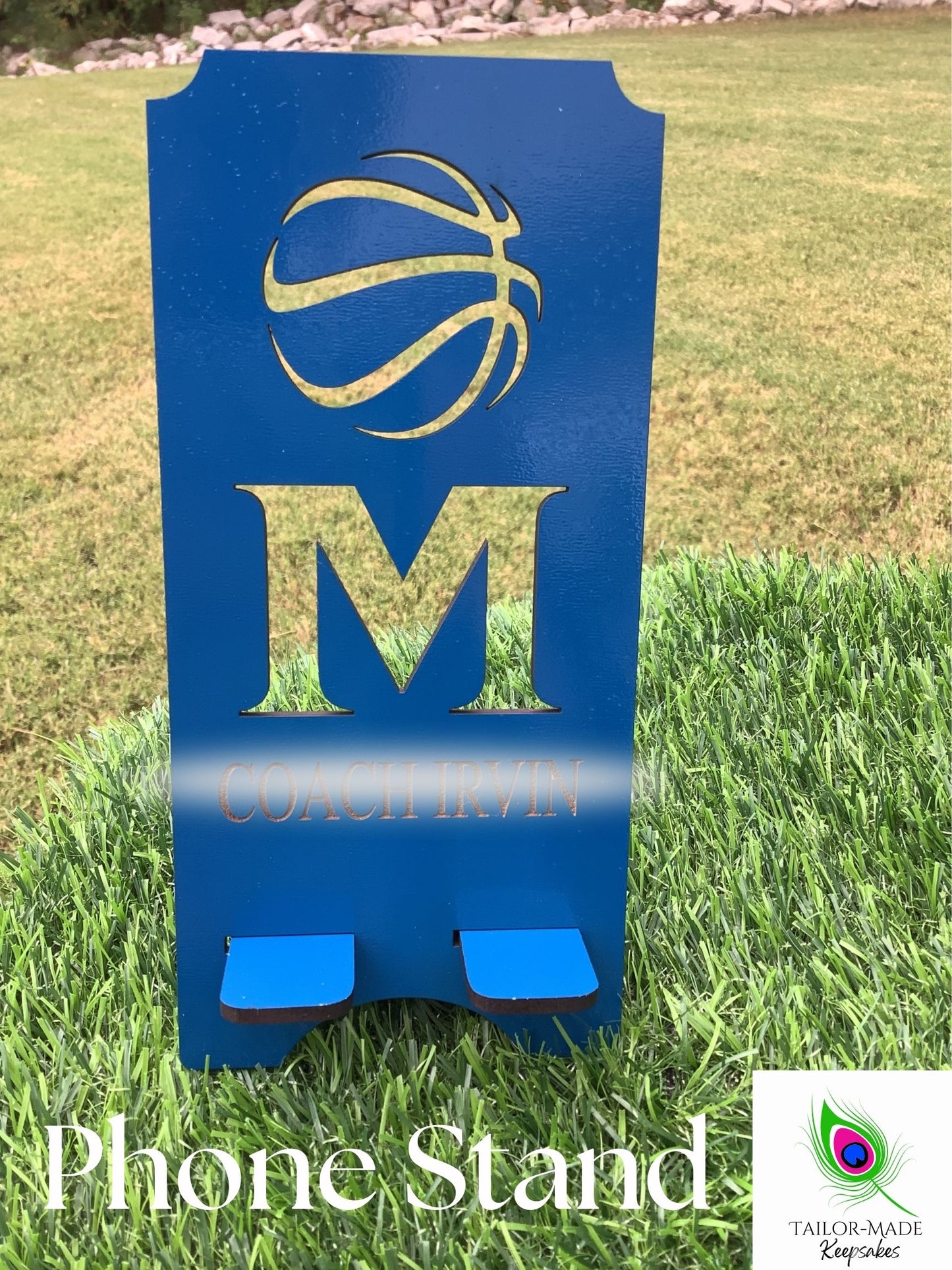 Athlete Phone Stand – Custom Name & Jersey Number Sports Holder | Tailor-Made Keepsakes