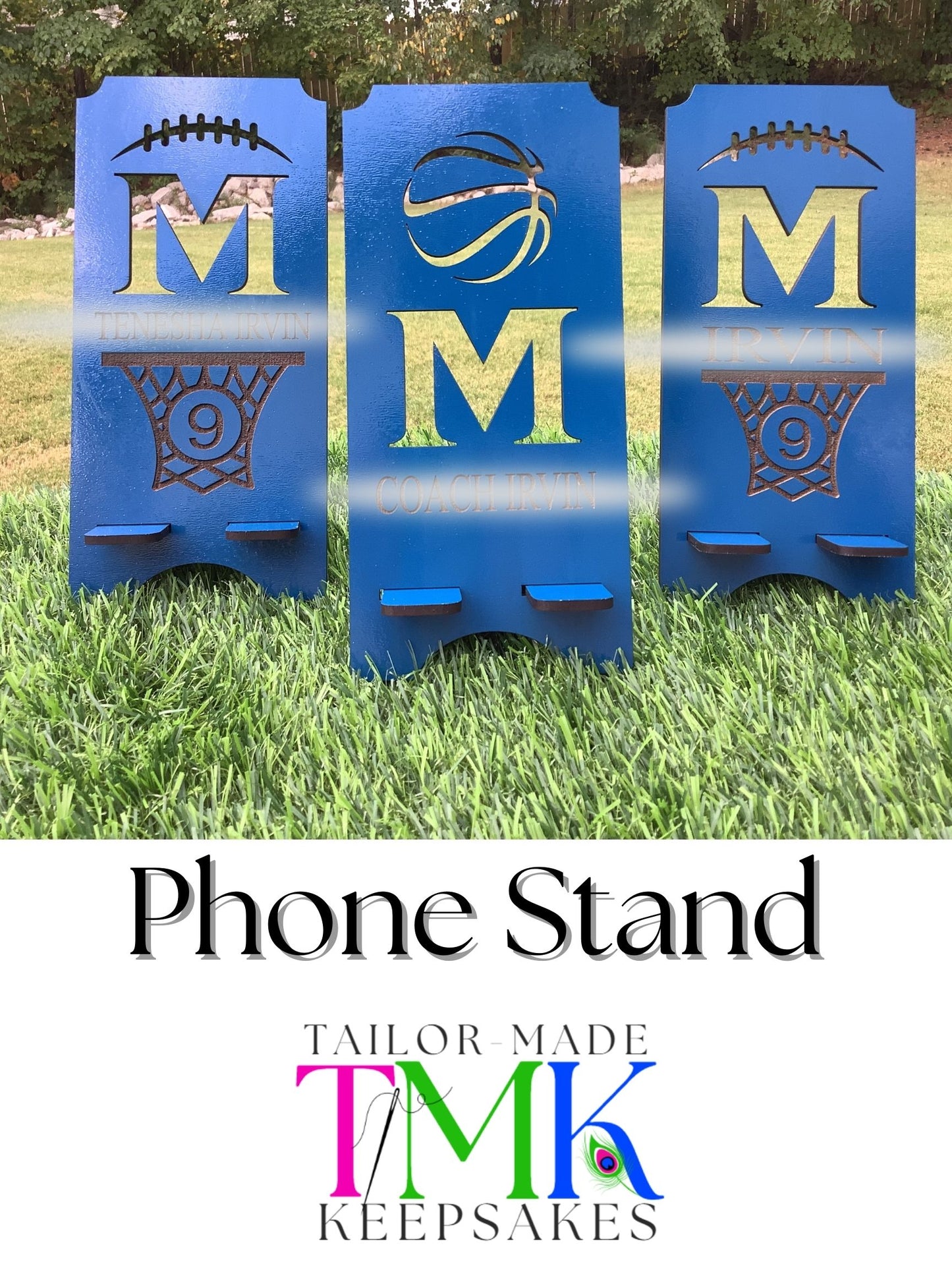 Athlete Phone Stand – Custom Name & Jersey Number Sports Holder | Tailor-Made Keepsakes