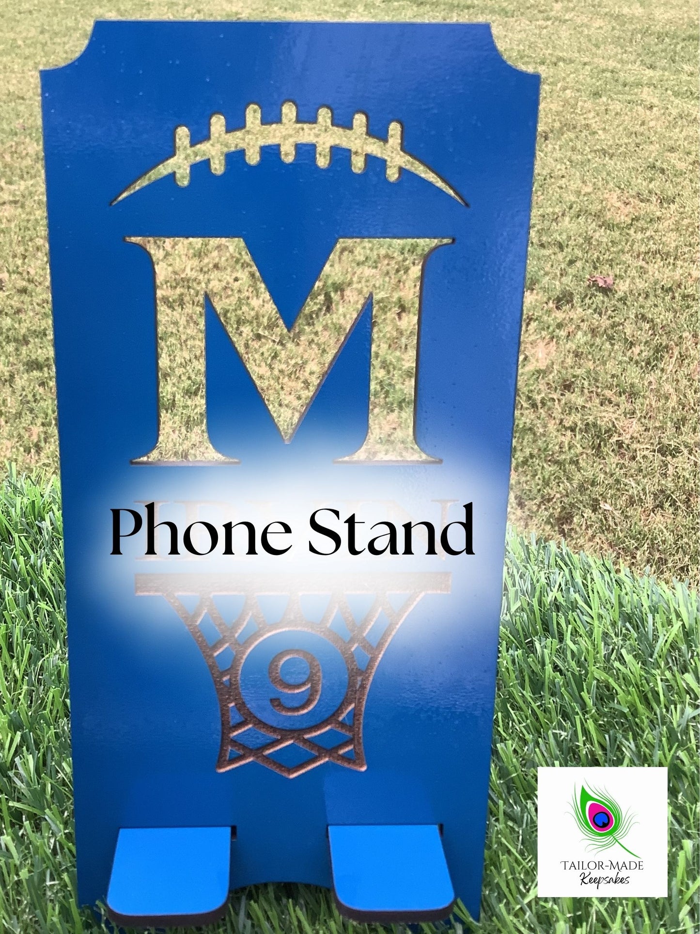 Athlete Phone Stand – Custom Name & Jersey Number Sports Holder | Tailor-Made Keepsakes