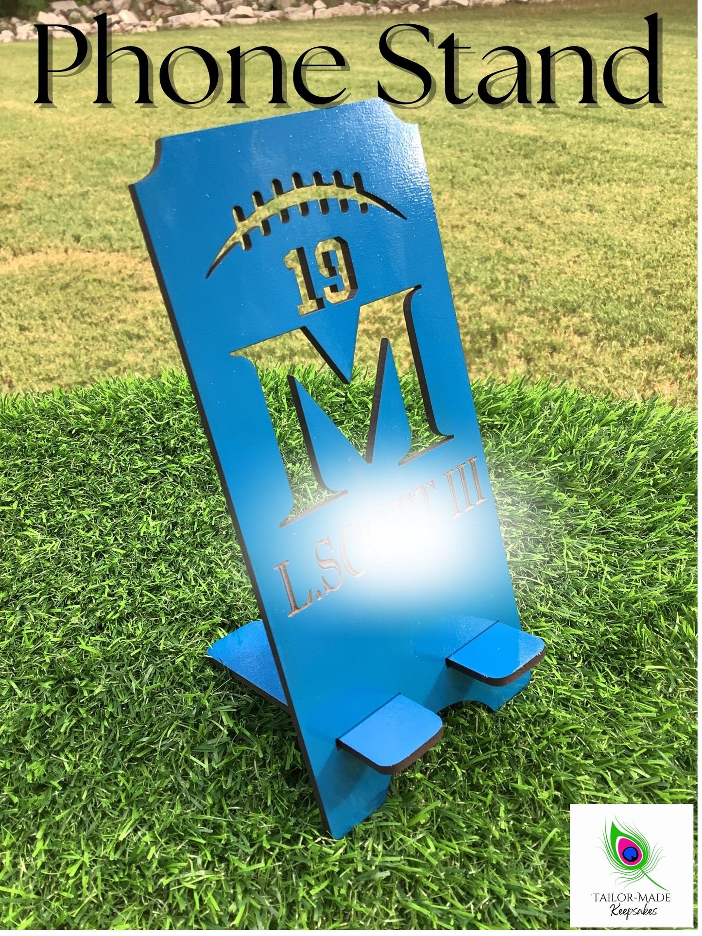 Athlete Phone Stand – Custom Name & Jersey Number Sports Holder | Tailor-Made Keepsakes