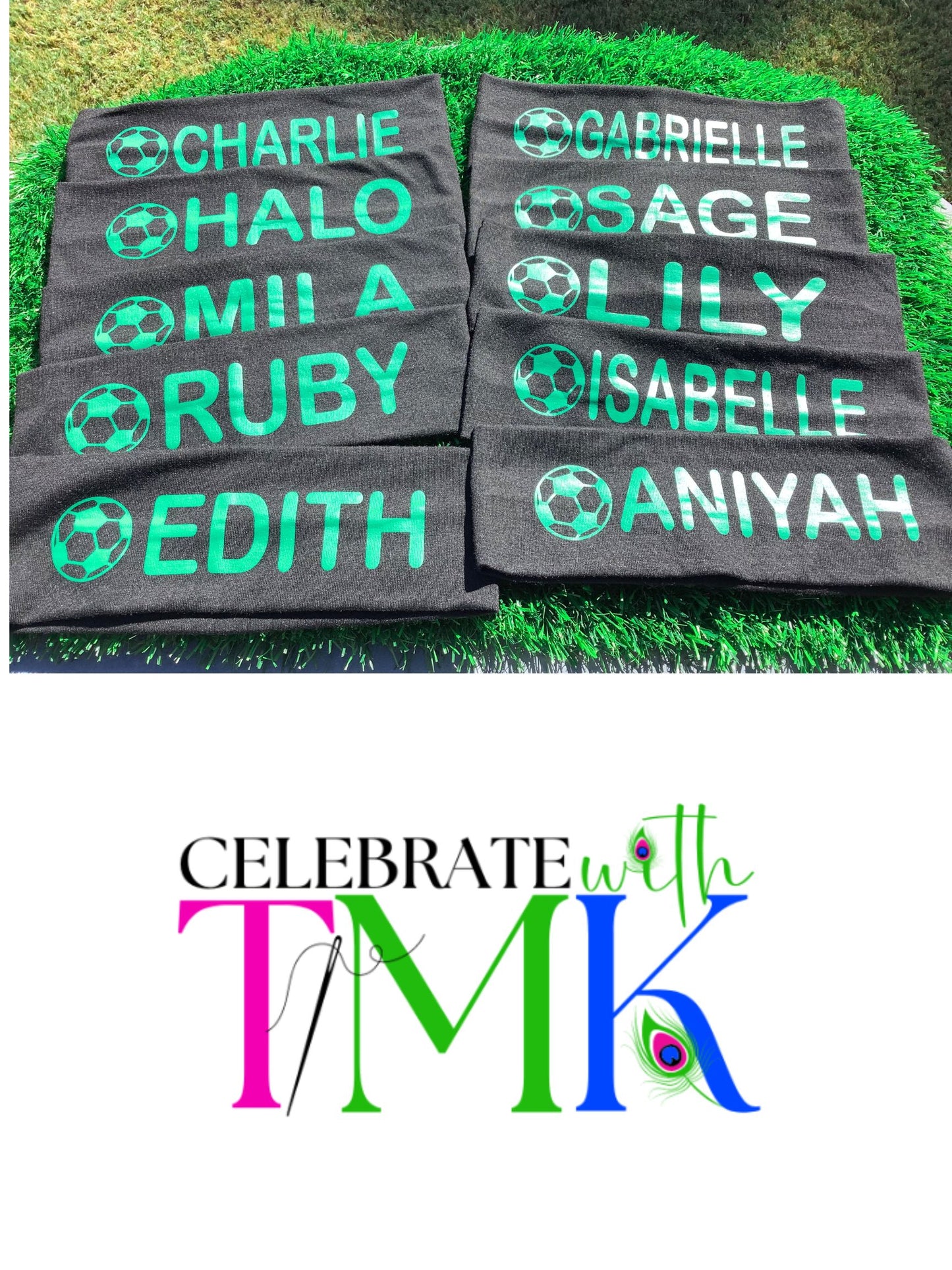 Personalized soccer headbands