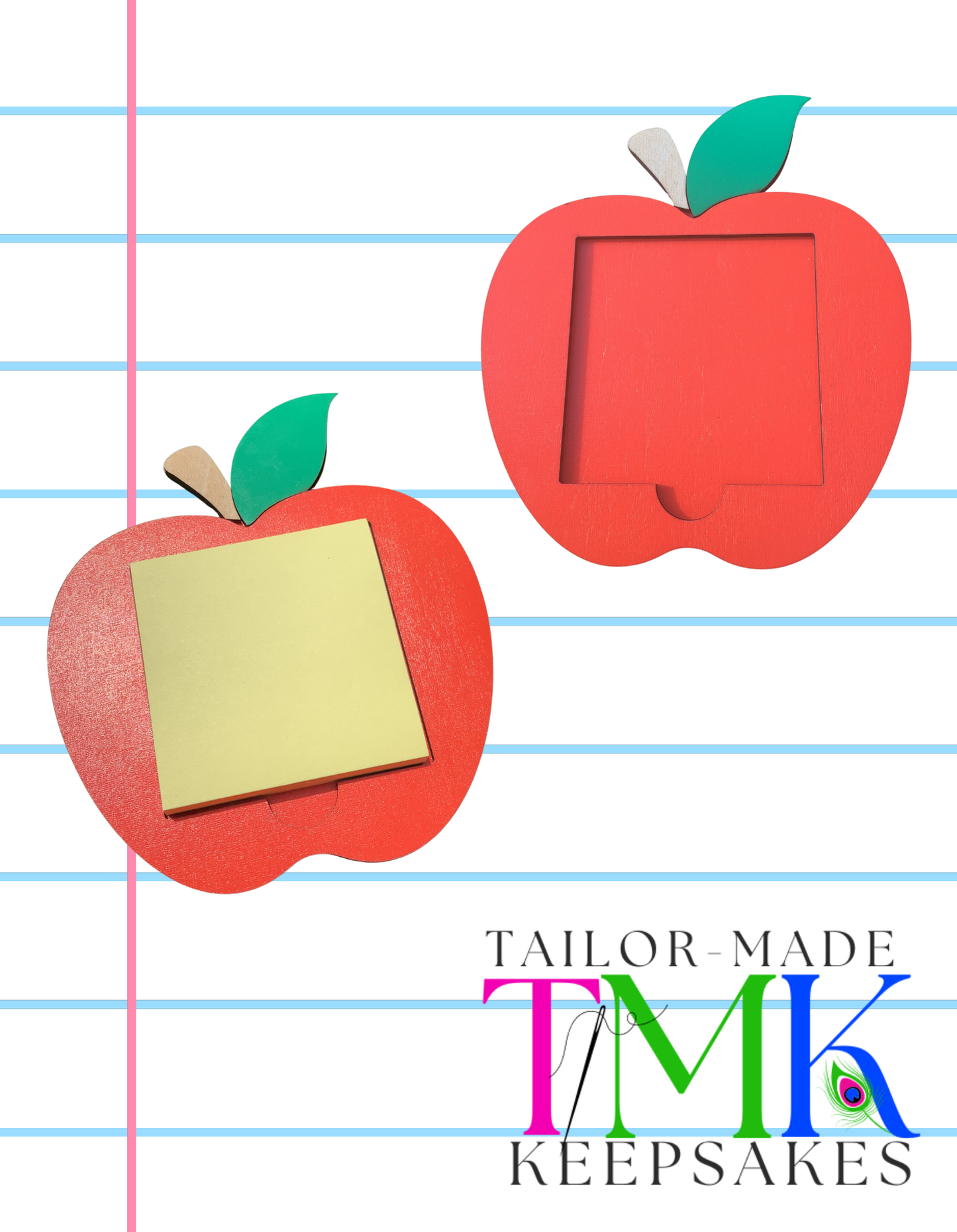 Apple phone holder MDF wood β personalized teacher gift
Sticky note holder apple shape β teacher appreciation gift
Apple desk organizer β back to school gift