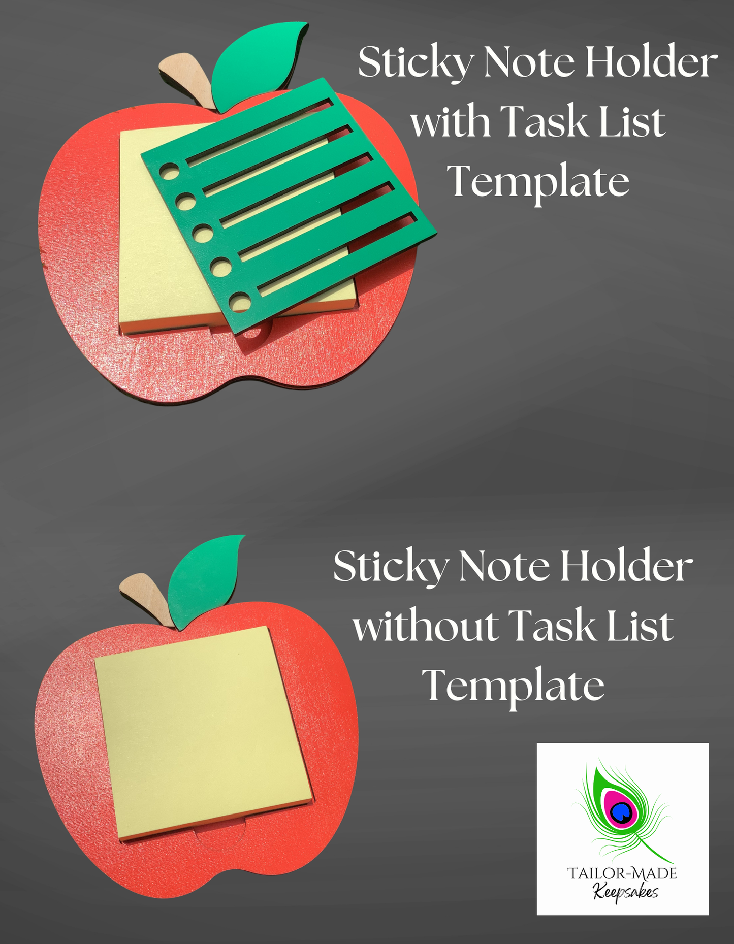 Apple phone holder MDF wood β personalized teacher gift
Sticky note holder apple shape β teacher appreciation gift
Apple desk organizer β back to school gift