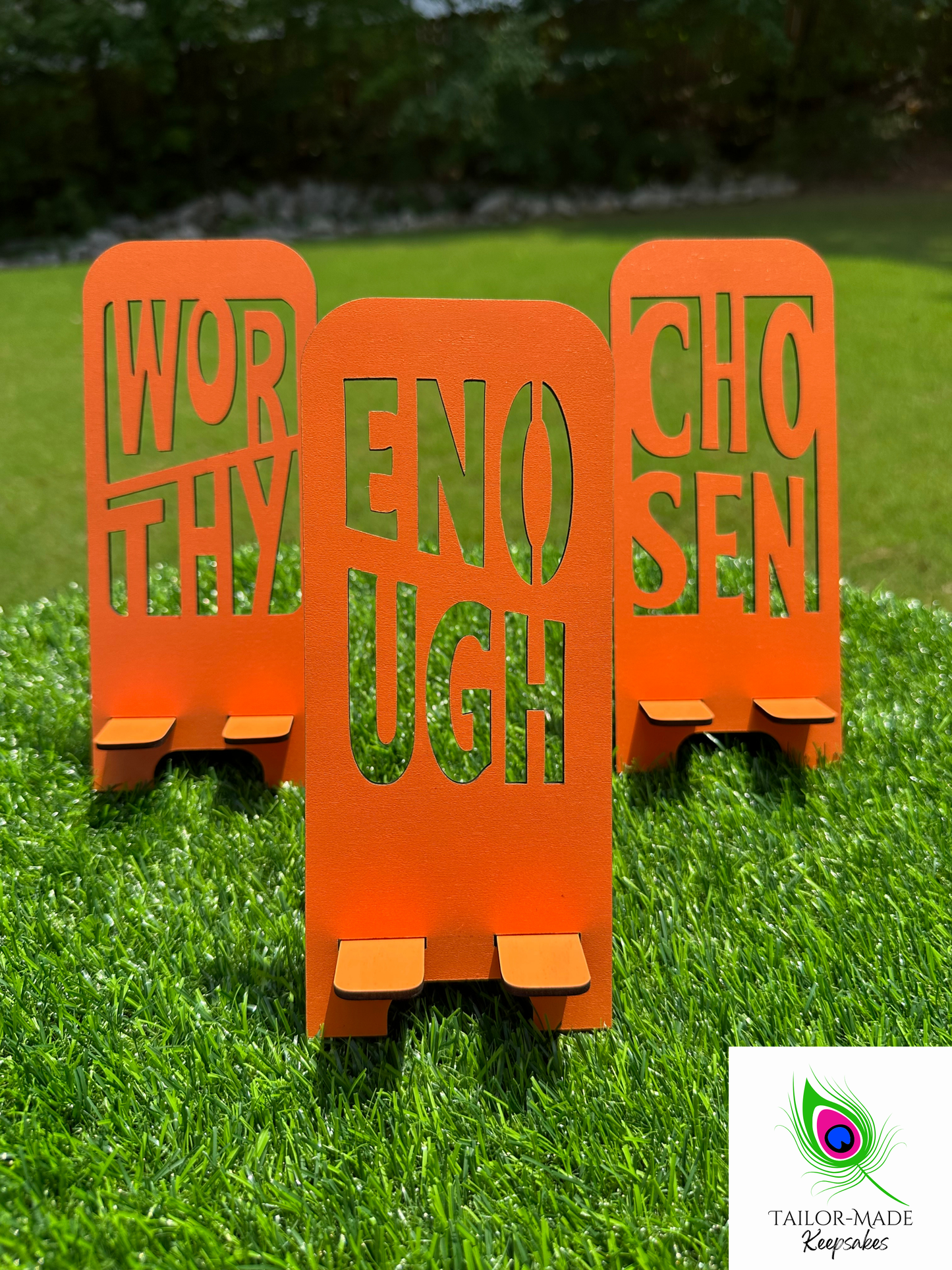 Chic Seat™ Statement Stand — Motivational Edition, Laser-Engraved | Tailormade Keepsakes