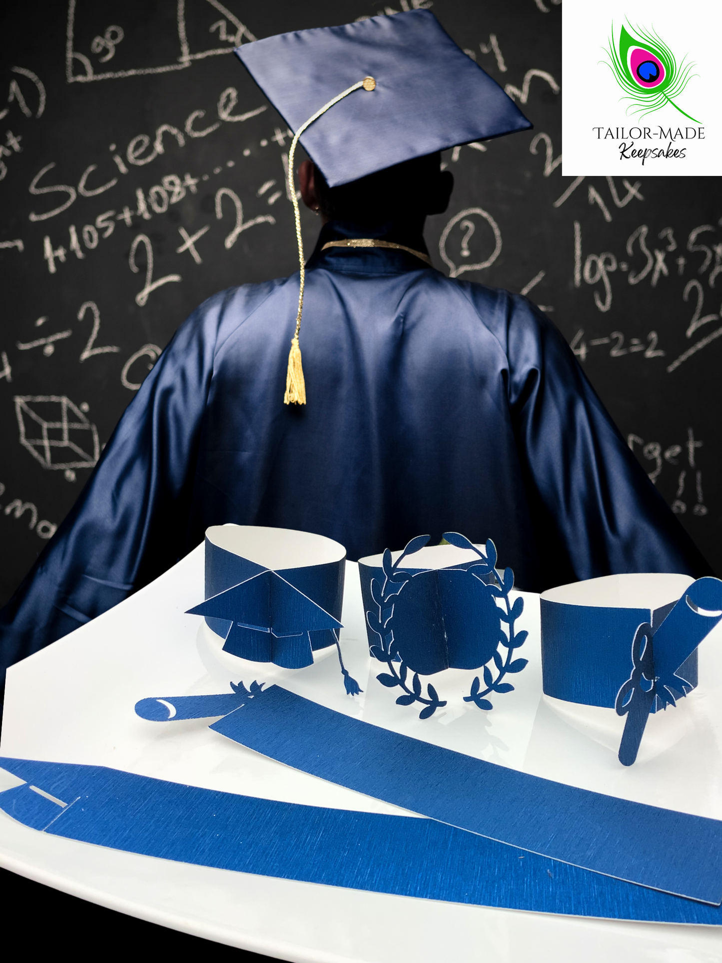 🎓 Graduation Napkin Rings –  Pre-Cut Table Décor | Tailormade Keepsakes