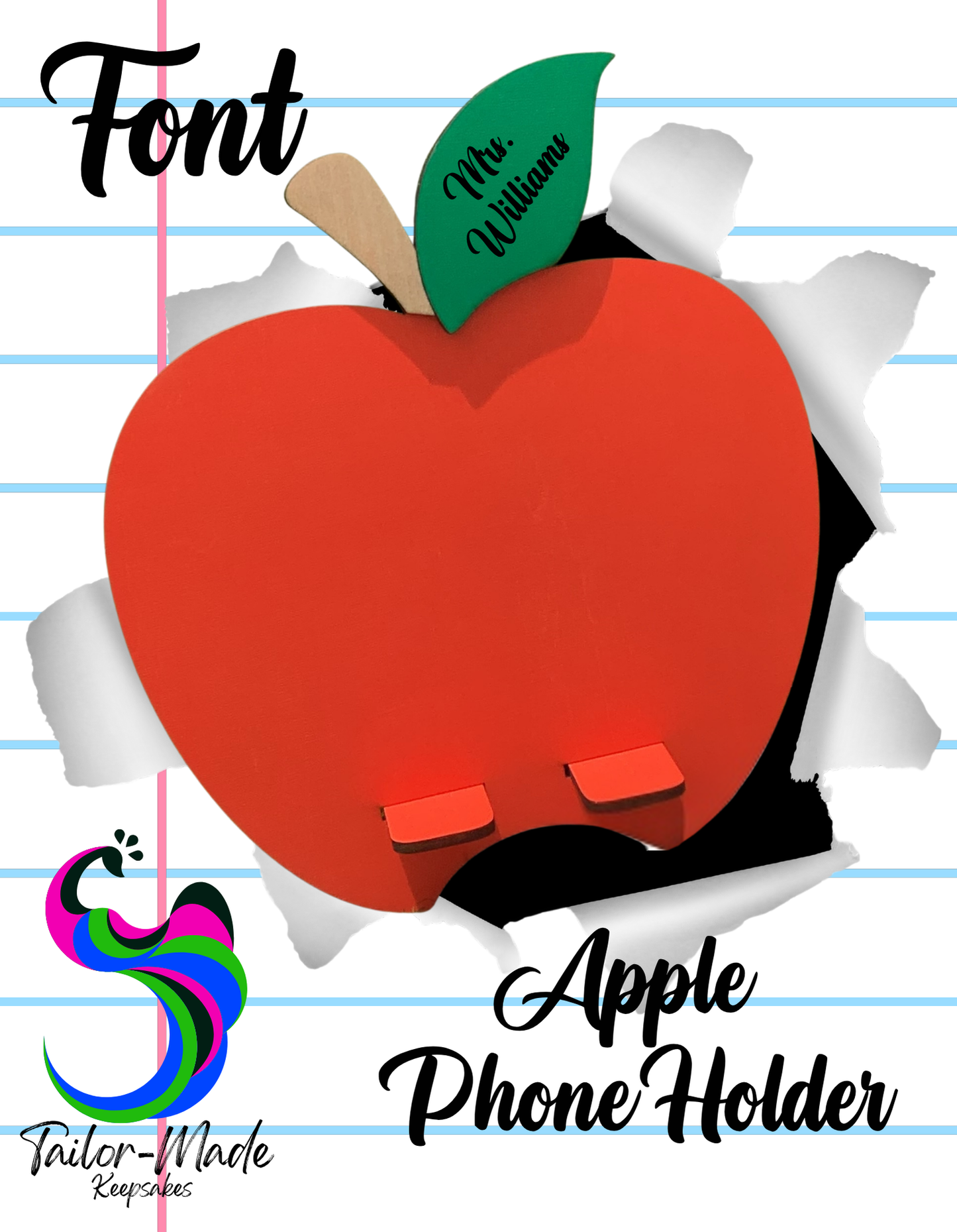 Apple phone holder MDF wood – personalized teacher gift

Sticky note holder apple shape – teacher appreciation gift

Apple desk organizer – back to school gift