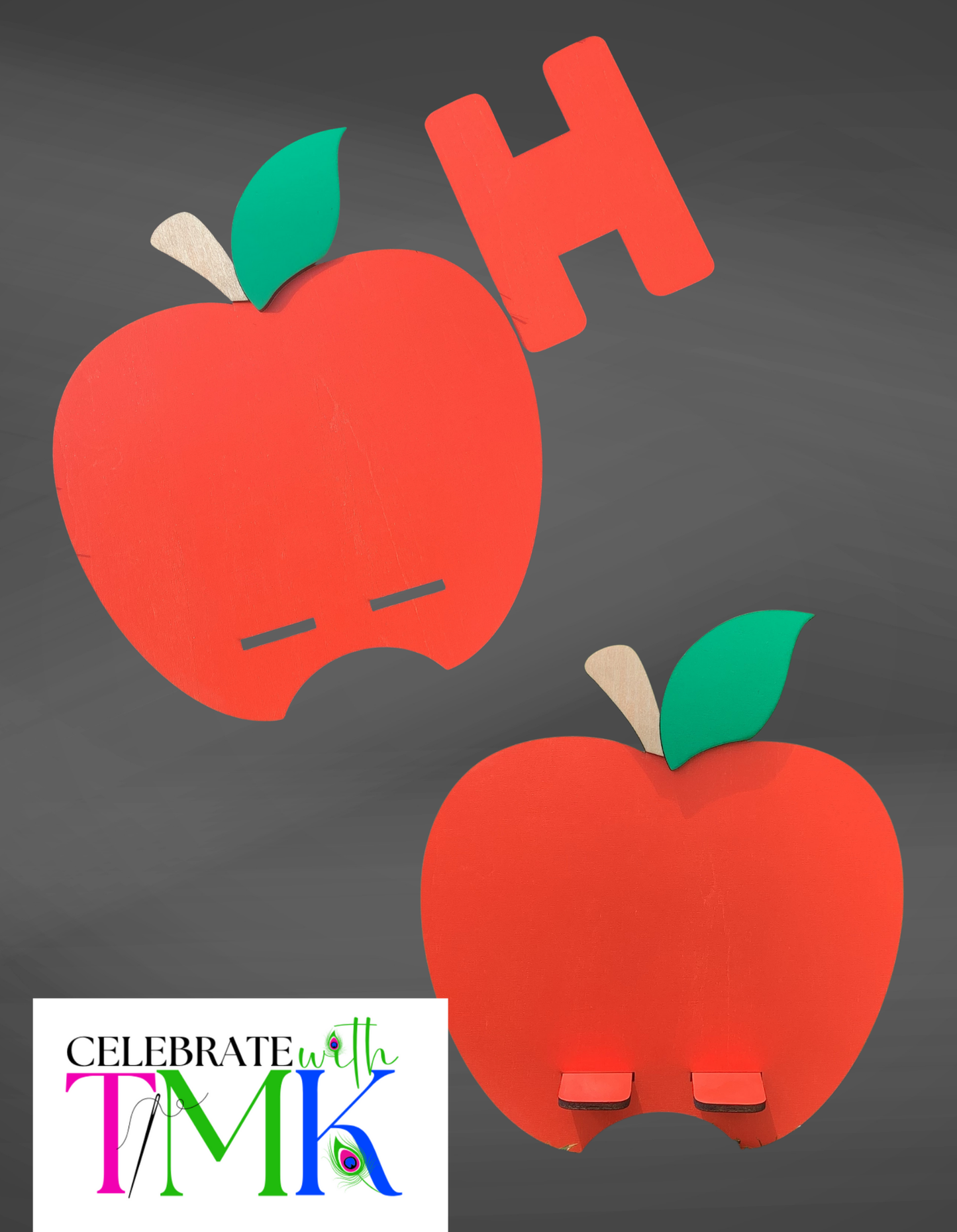 Apple phone holder MDF wood – personalized teacher gift

Sticky note holder apple shape – teacher appreciation gift

Apple desk organizer – back to school gift