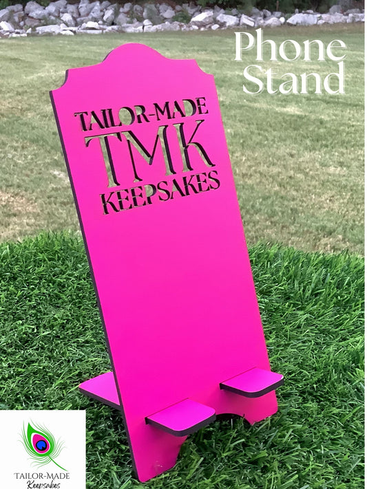 Custom phone stand.  Engraved gift ideas.  