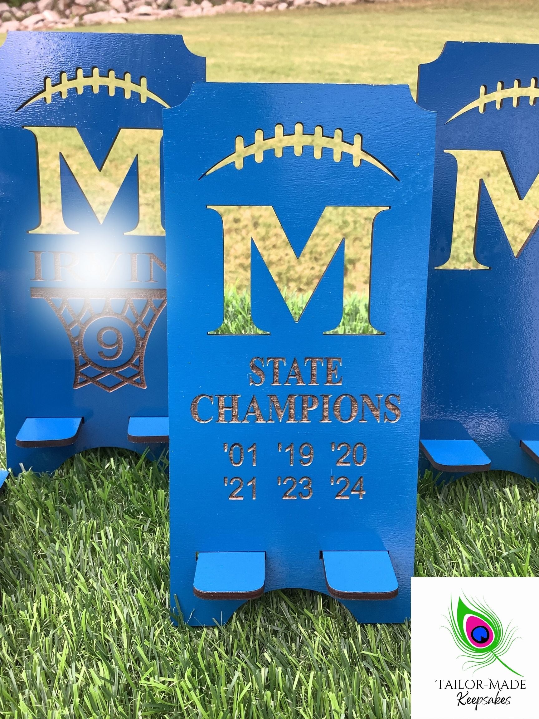 Custom basketball phone stand.  Team recognition ideas