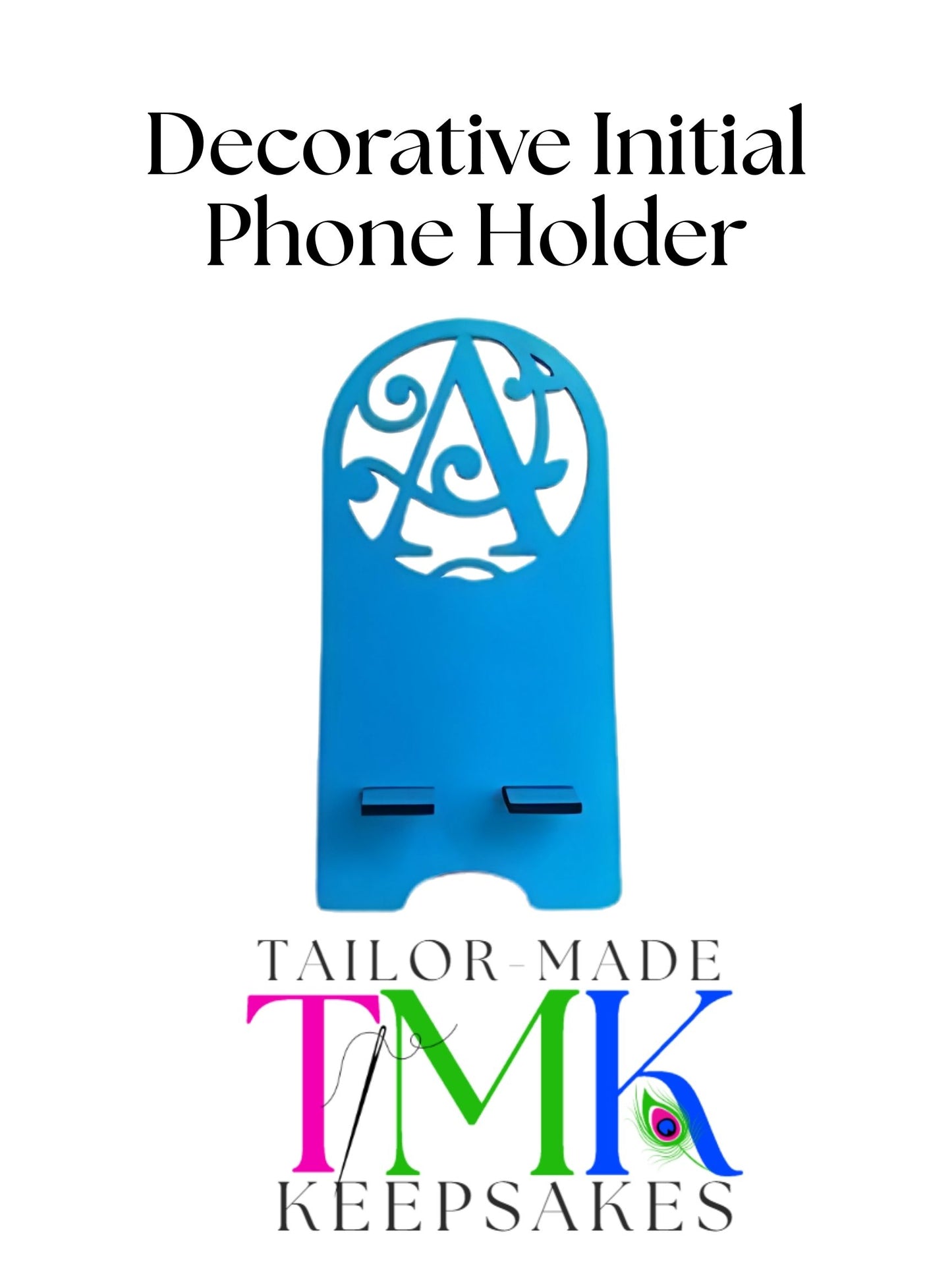 Wooden initial phone stand