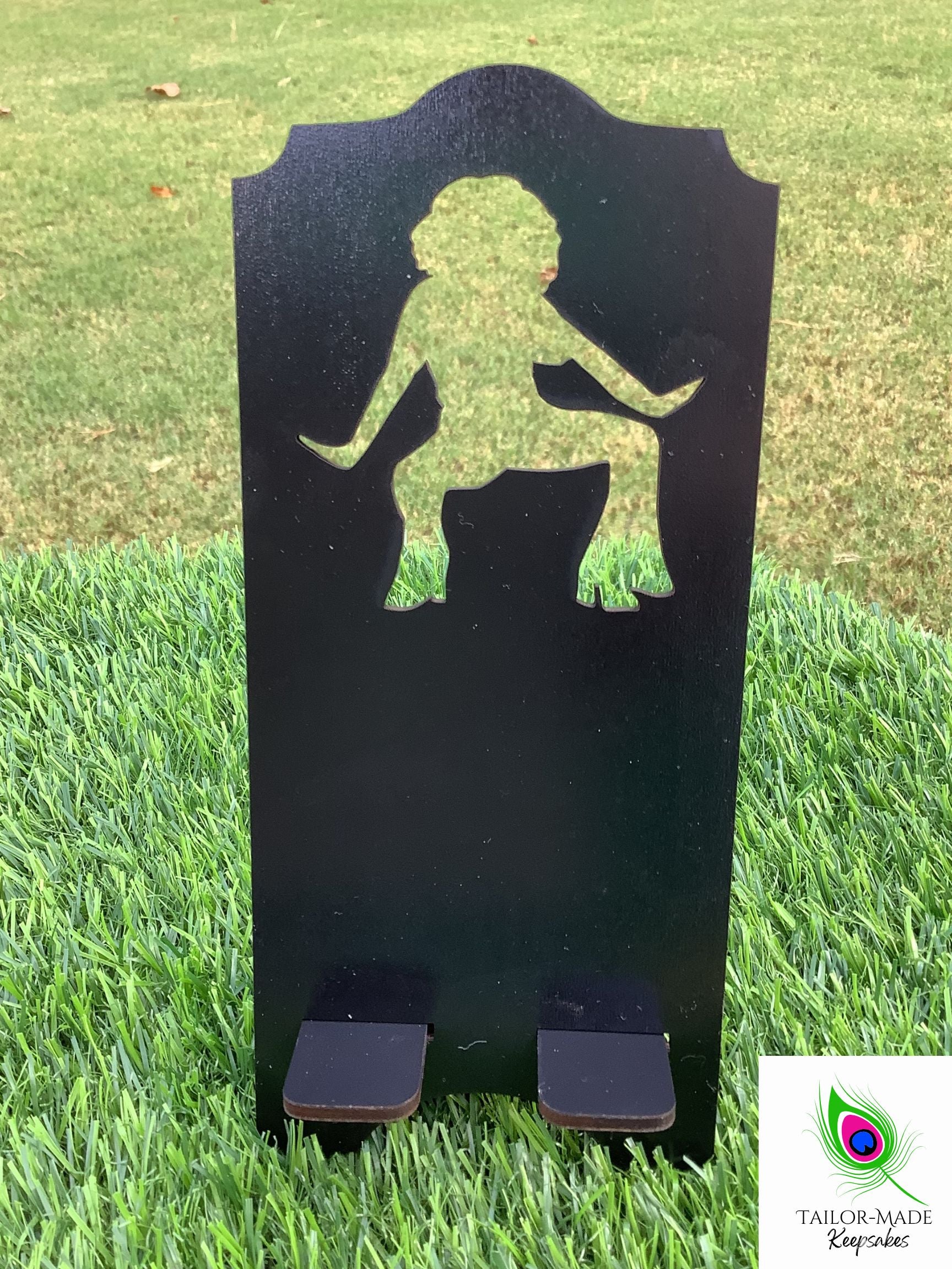 Lady posed silhouette phone stand.