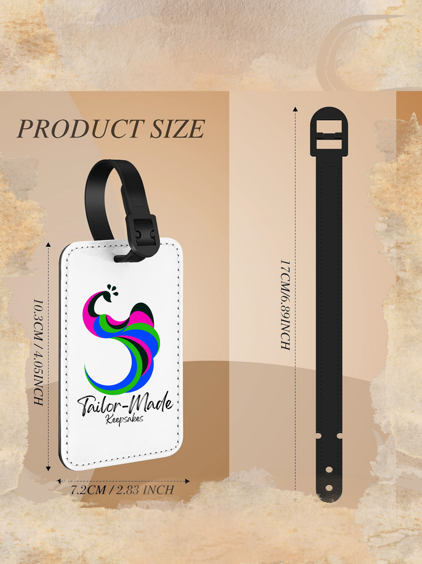 Faux leather luggage tags 