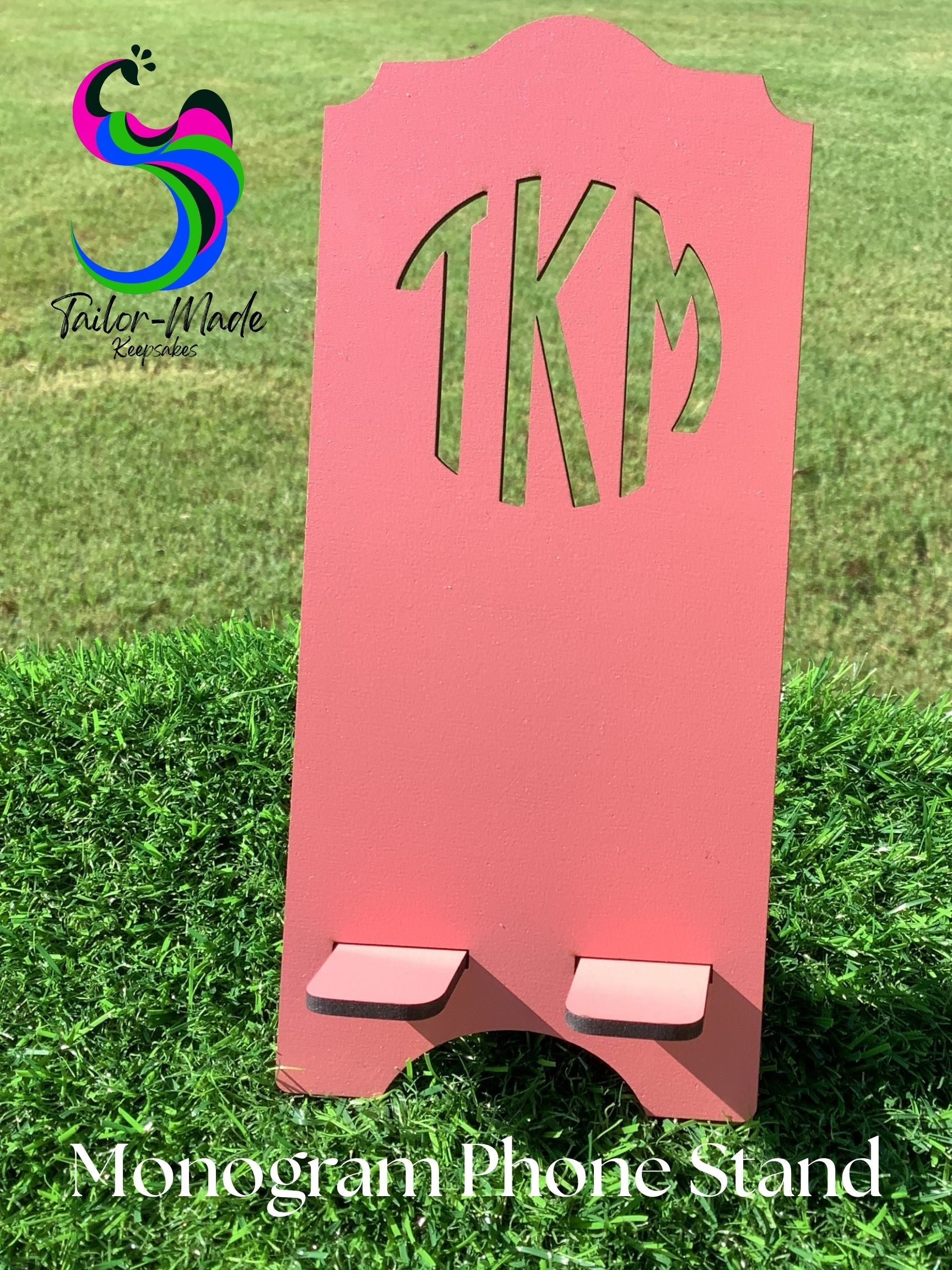 Monogrammed phone stand or desk decor
