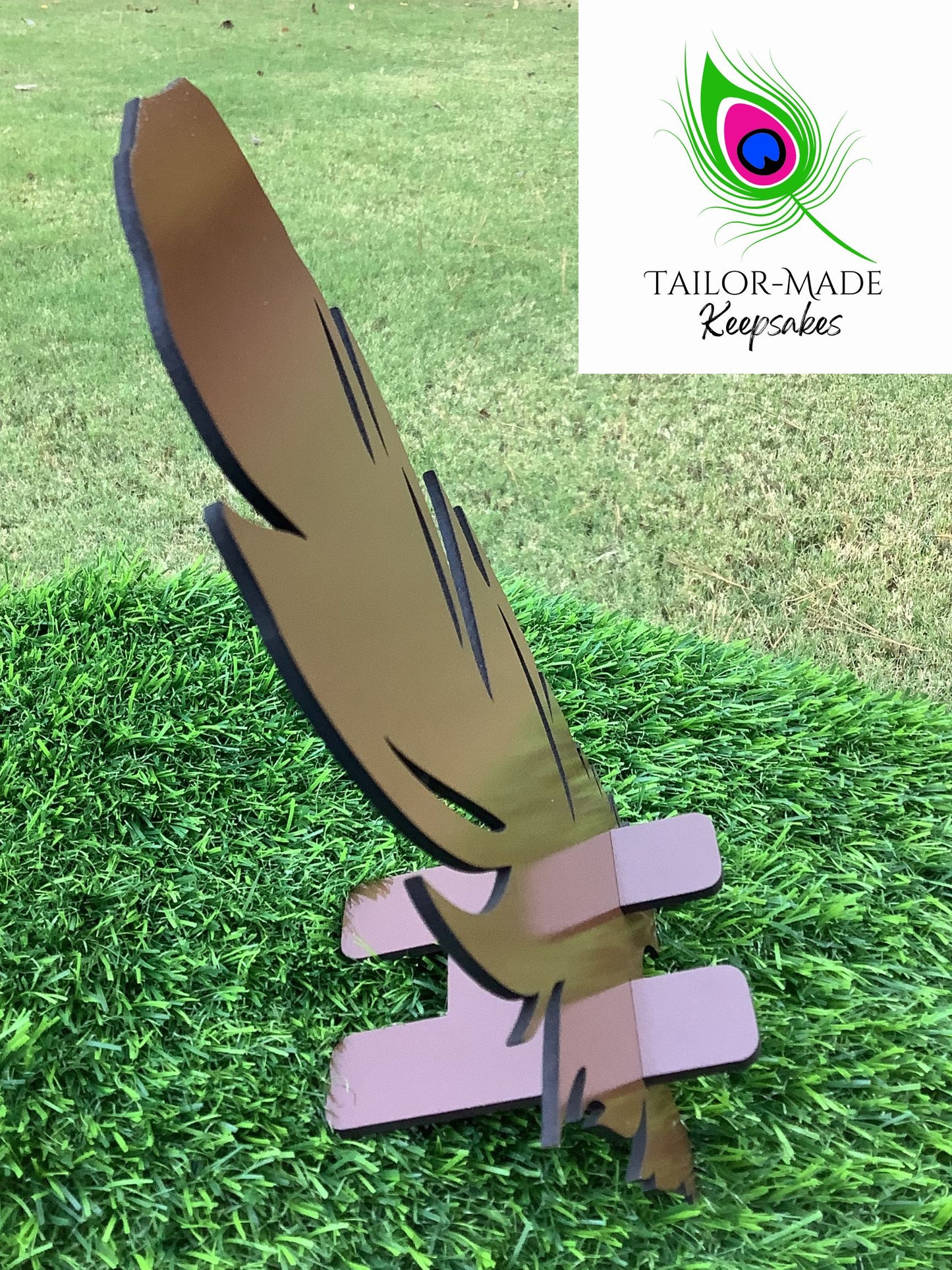 Peacock Feather Phone Stand | Tailor-Made Keepsakes