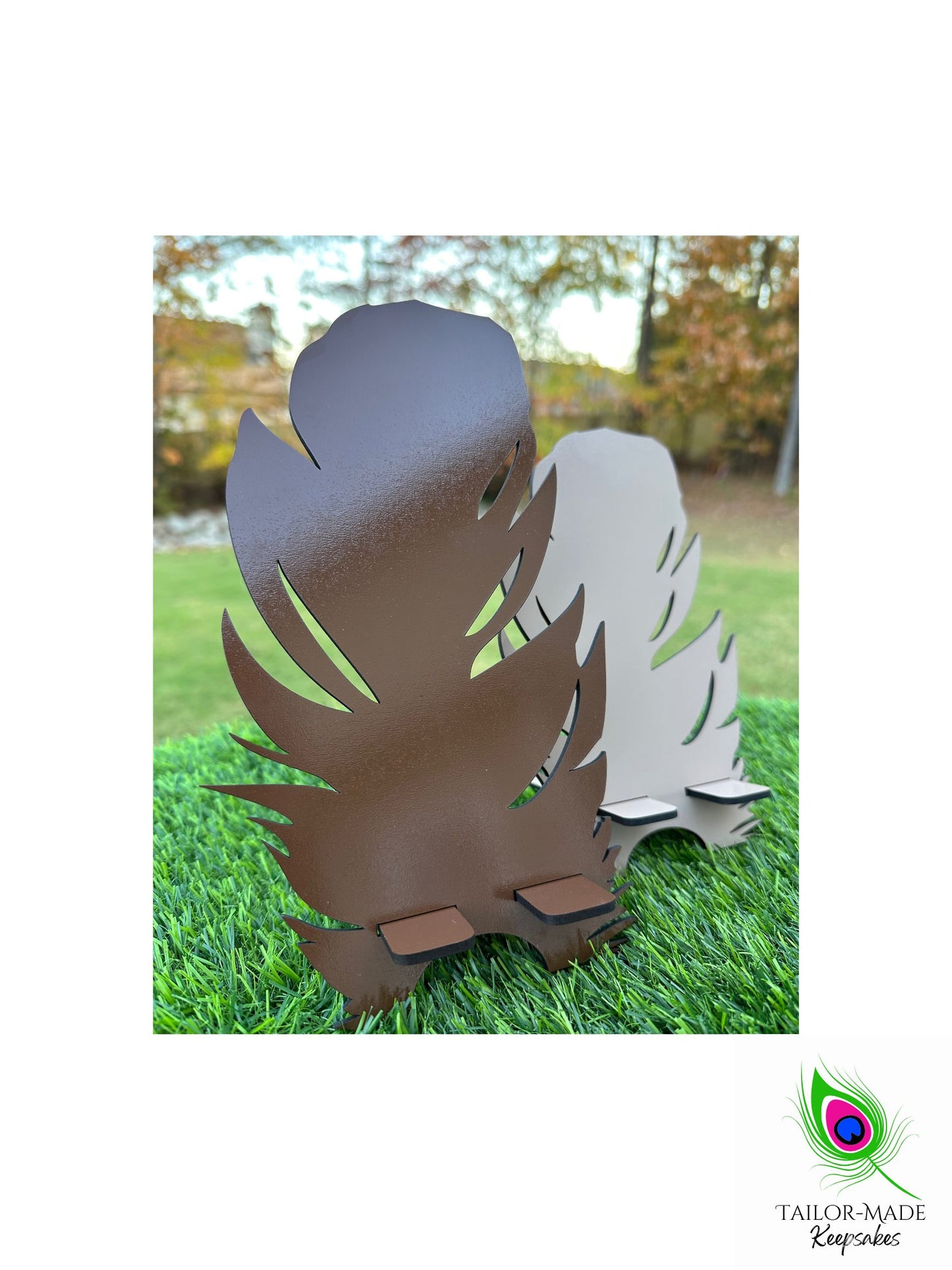 Peacock Feather Phone Stand | Tailor-Made Keepsakes