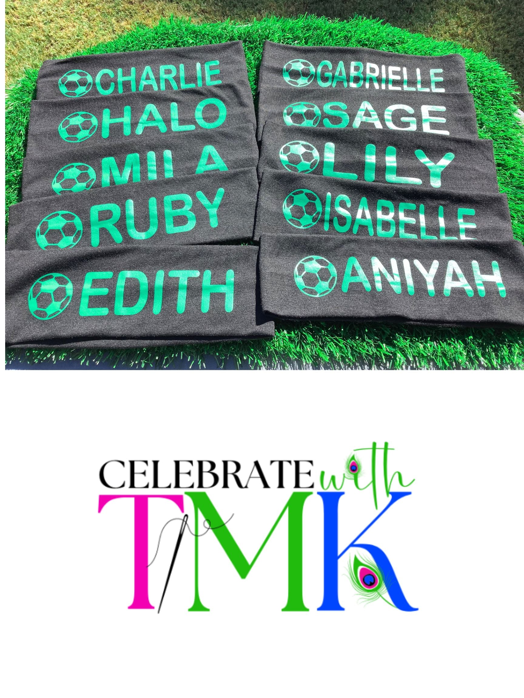 Personalized soccer headbands