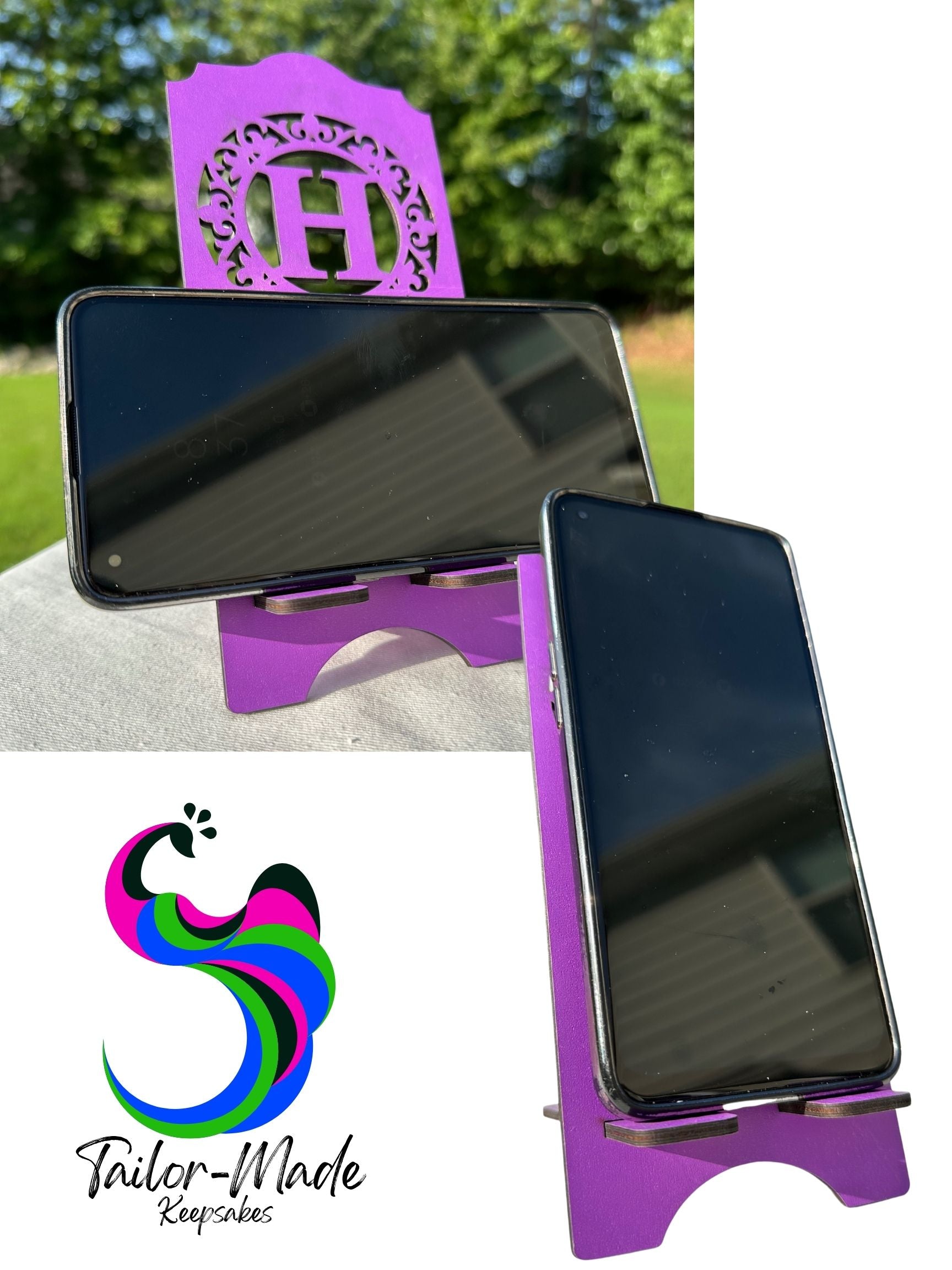 Initial decorative phone stand