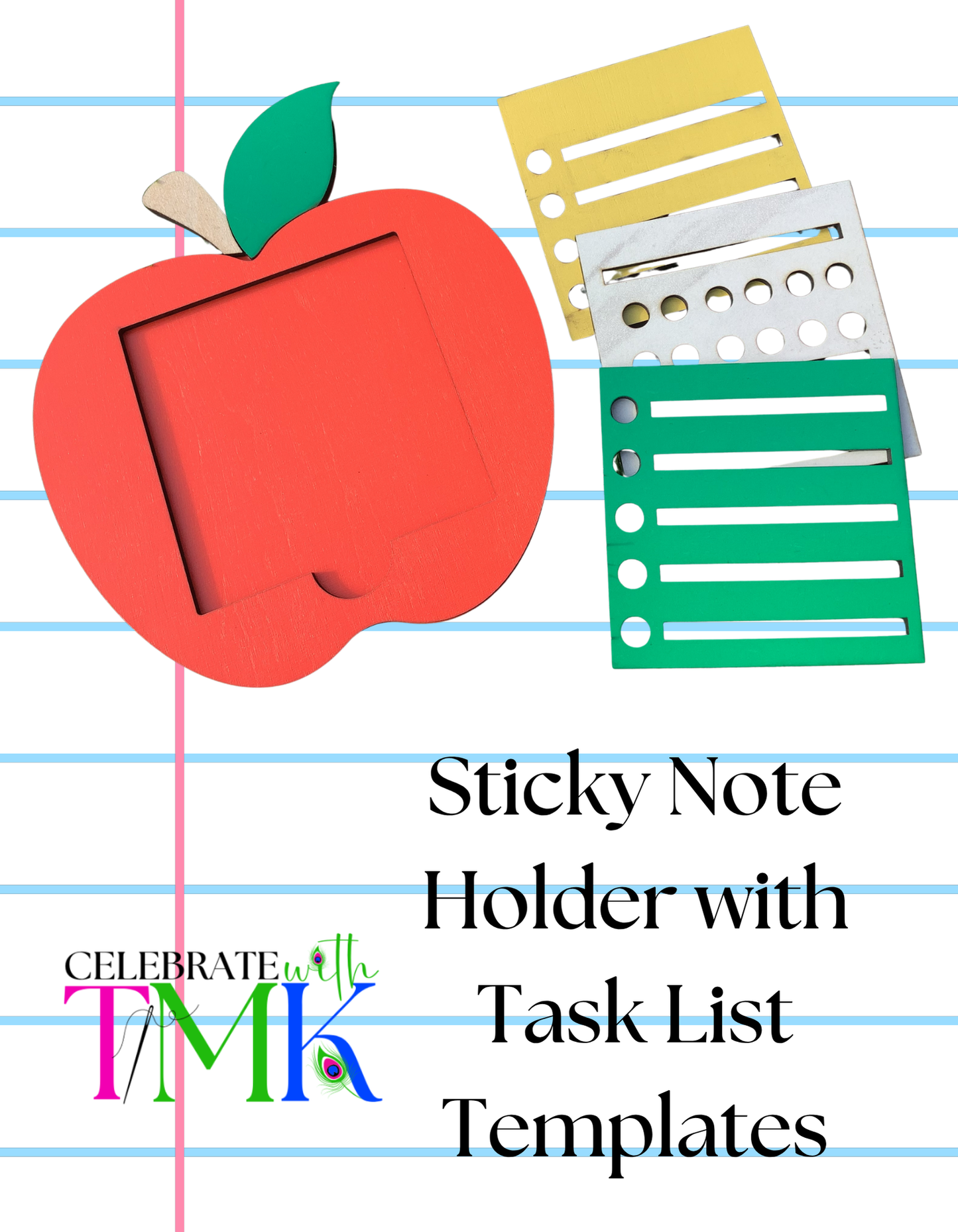 Apple phone holder MDF wood – personalized teacher gift

Sticky note holder apple shape – teacher appreciation gift

Apple desk organizer – back to school gift
